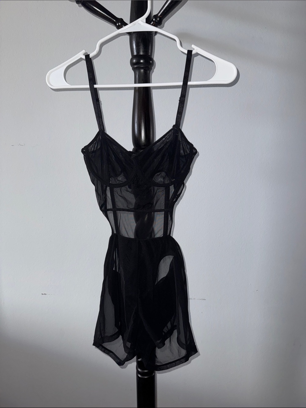 Sheer Black Lace Bodysuit Romper 29.T